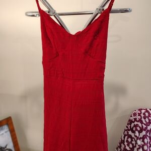 Chic Strapless Red Jumpsuit
